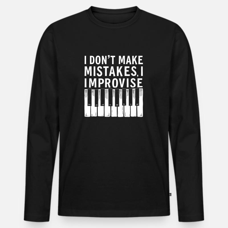 t shirt piano - Männer Premium Bio Langarmshirt - Schwarz
