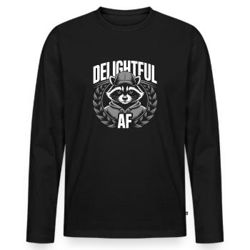 Delightful AF Raccoon Streetwear Graphique - T-shirt manches longues Premium bio Homme - noir - Devant - Nico (187cm)