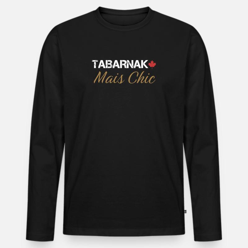 Tabarnak Chic Elegantes Naturmuster - Männer Premium Bio Langarmshirt - Schwarz