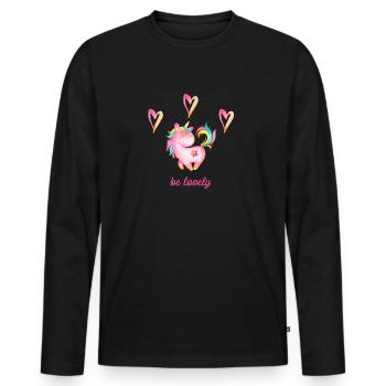être belle - licorne licornes créatures mythiques cadeau - T-shirt manches longues Premium bio Homme - noir - Devant - Nico (187cm)