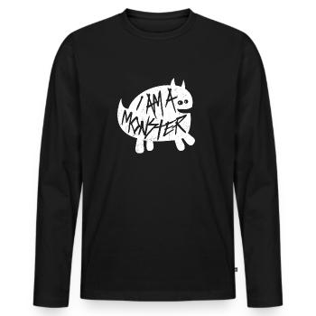 Ich bin ein Monster - Halloween Geist Horror Spass - Männer Premium Bio Langarmshirt - Schwarz - Vorne - Nico (187cm)