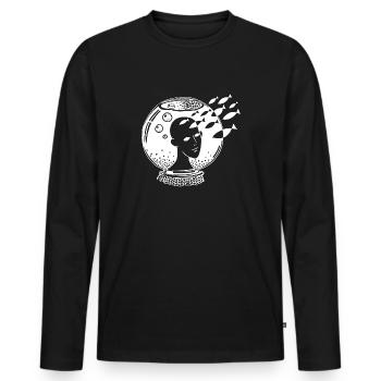 Dreamer_white - Männer Premium Bio Langarmshirt - Schwarz - Vorne - Nico (187cm)