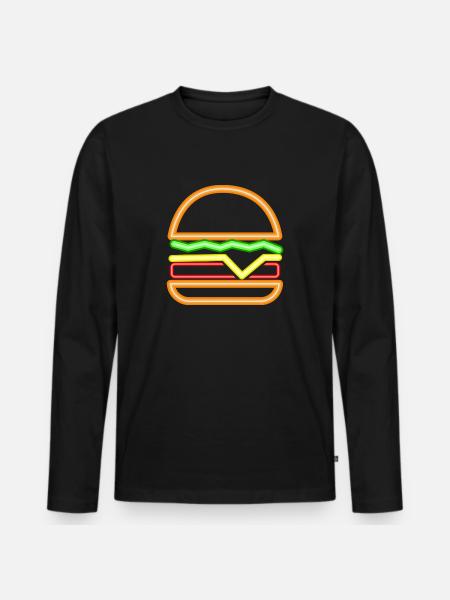 Neon Burger - Men's Premium Organic Long Sleeve Shirt - black