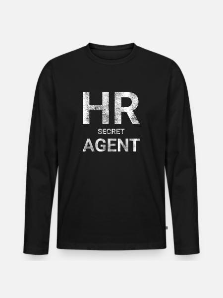HR Secret agent - Men's Premium Organic Long Sleeve Shirt - black