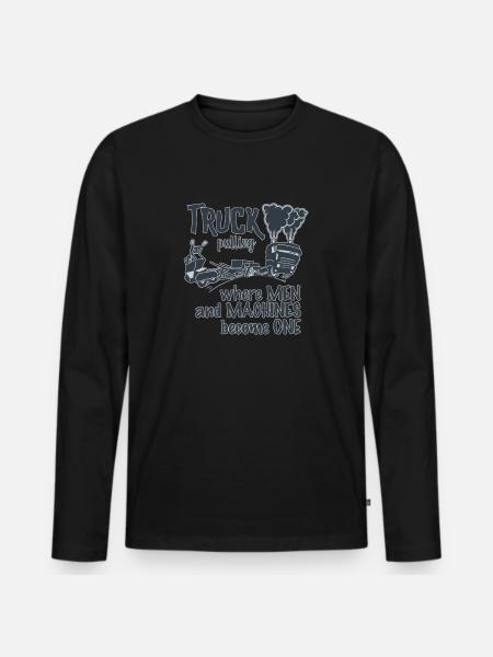 truck pulling duotone - Men's Premium Organic Long Sleeve Shirt - black