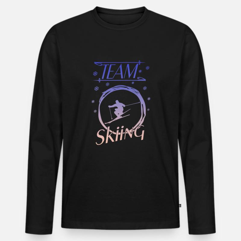 team skiing - Männer Premium Bio Langarmshirt - Schwarz