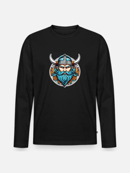 Viking Odin Thor Valhalla - Men's Premium Organic Long Sleeve Shirt - black