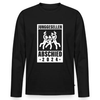 Junggesellen Abschied 2024 Jga - Männer Premium Bio Langarmshirt - Schwarz - Vorne - Nico (187cm)