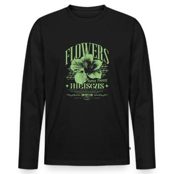 Hibiscus Flower Hibiscus Flower - Men's Premium Organic Long Sleeve Shirt - black - Front - Nico (187cm)