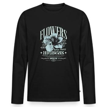 Hibiscus Flower Hibiscus Flower - Men's Premium Organic Long Sleeve Shirt - black - Front - Nico (187cm)
