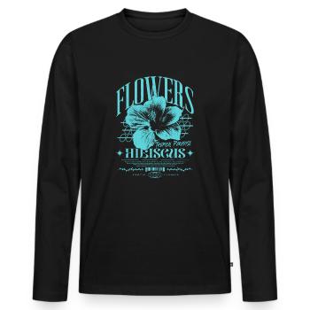 Hibiscus Flower Hibiscus Flower - Men's Premium Organic Long Sleeve Shirt - black - Front - Nico (187cm)