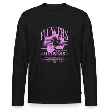 Hibiscus Flower Hibiscus Flower - Men's Premium Organic Long Sleeve Shirt - black - Front - Nico (187cm)