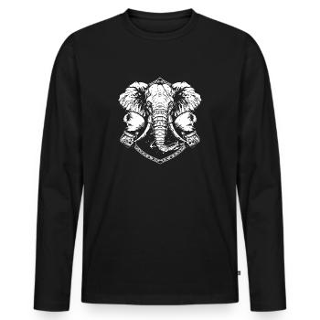 Éléphant Boxer Arts Martiaux MMA - T-shirt manches longues Premium bio Homme - noir - Devant - Nico (187cm)