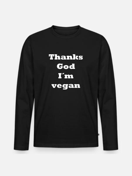 Im vegan - Männer Premium Bio Langarmshirt - Schwarz