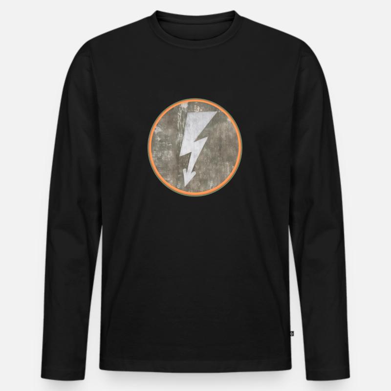 Bunker Blitz - Männer Premium Bio Langarmshirt - Schwarz