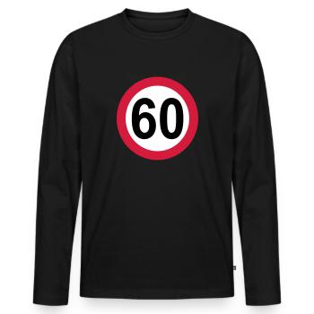 60 - T-shirt manches longues Premium bio Homme - noir - Devant - Nico (187cm)
