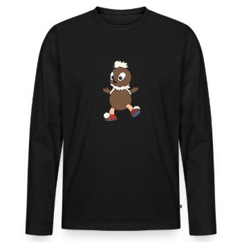 Pittiplatsch - Männer Premium Bio Langarmshirt - Schwarz - Vorne - Nico (187cm)
