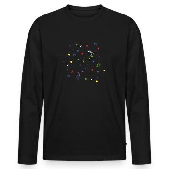 Confetti colorful carnival carnival streamer party - Men's Premium Organic Long Sleeve Shirt - black - Front - Nico (187cm)