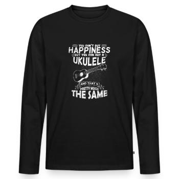 Ukulele Freude - Männer Premium Bio Langarmshirt - Schwarz - Vorne - Nico (187cm)