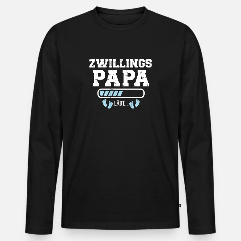 Zwillinge - Männer Premium Bio Langarmshirt - Schwarz