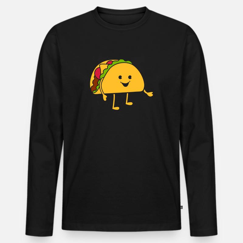 Taco - Männer Premium Bio Langarmshirt - Schwarz