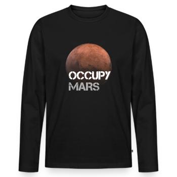 Occupy Mars Astronomie Wissenschaft Geschenke für Sie - Männer Premium Bio Langarmshirt - Schwarz - Vorne - Nico (187cm)