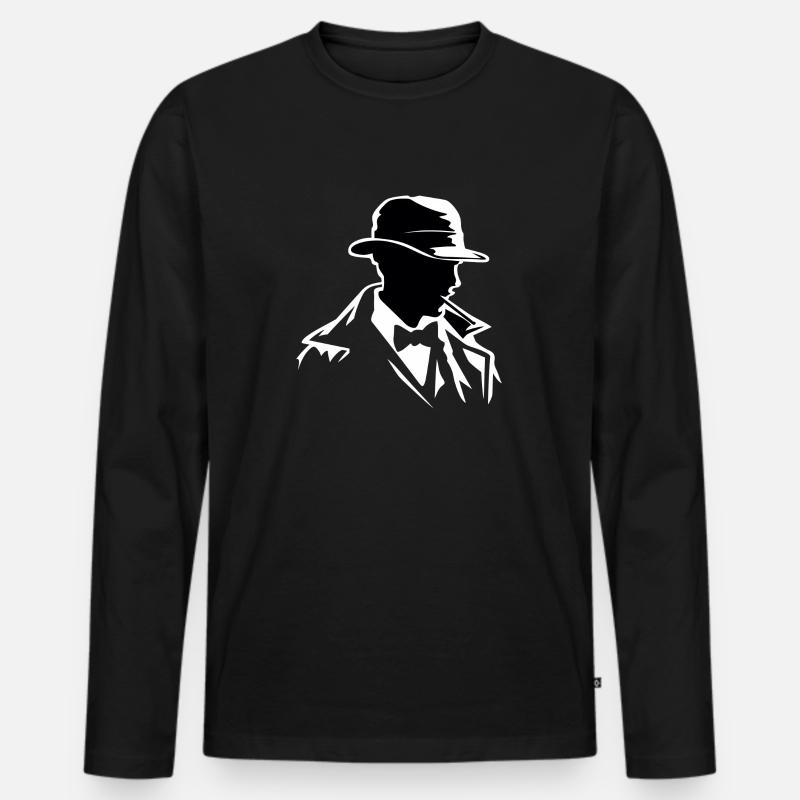 Sherlock - Männer Premium Bio Langarmshirt - Schwarz