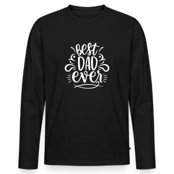 Best dad ever - T-shirt manches longues Premium bio Homme - noir - Devant - Nico (187cm)