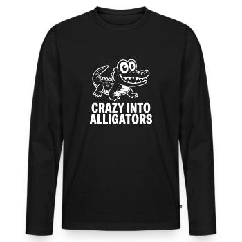 Alligators Alligator mignon - T-shirt manches longues Premium bio Homme - noir - Devant - Nico (187cm)