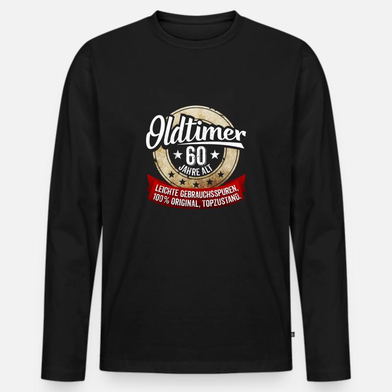 Oldtimer 60 Jahre alt - Männer Premium Bio Langarmshirt - Schwarz