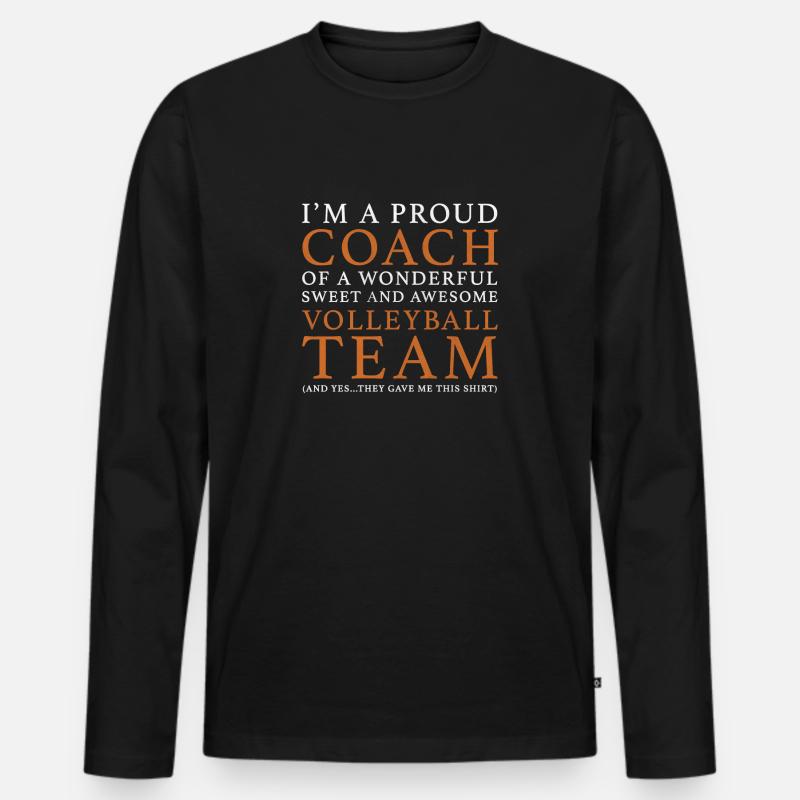 Volleyball-Trainer-Geschenk - Männer Premium Bio Langarmshirt - Schwarz