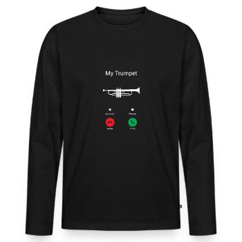 Les appels de trompette - T-shirt manches longues Premium bio Homme - noir - Devant - Nico (187cm)