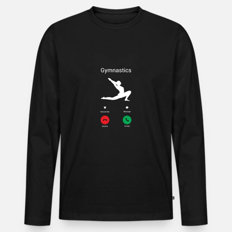 Gymnastik ruft! - Männer Premium Bio Langarmshirt - Schwarz