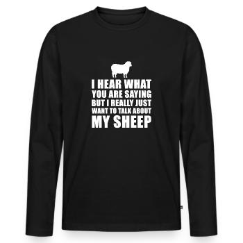 Funny Sheep Gift Idea - Men's Premium Organic Long Sleeve Shirt - black - Front - Nico (187cm)