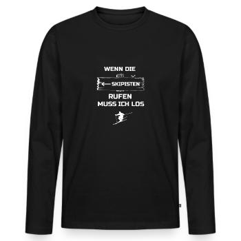die skipisten rufen - Männer Premium Bio Langarmshirt - Schwarz - Vorne - Nico (187cm)