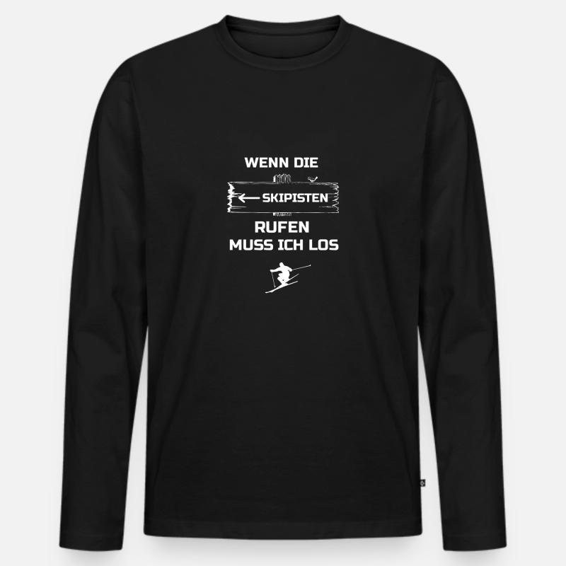 die skipisten rufen - Männer Premium Bio Langarmshirt - Schwarz