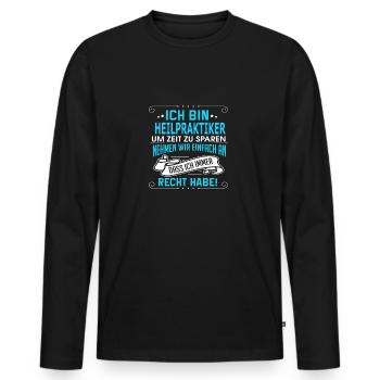 HEILPRAKTIKER - Männer Premium Bio Langarmshirt - Schwarz - Vorne - Nico (187cm)