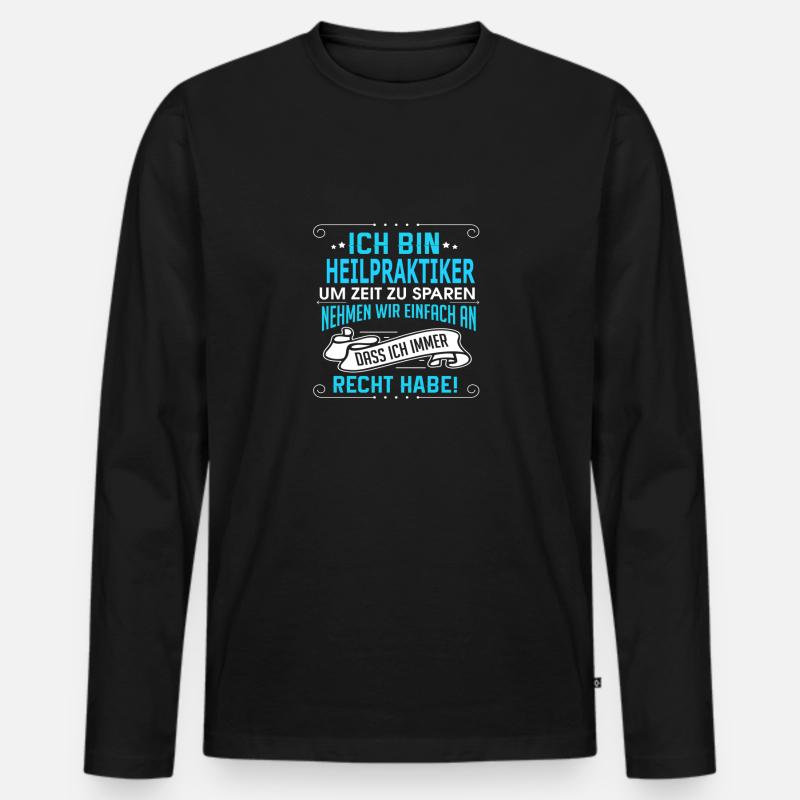 HEILPRAKTIKER - Männer Premium Bio Langarmshirt - Schwarz