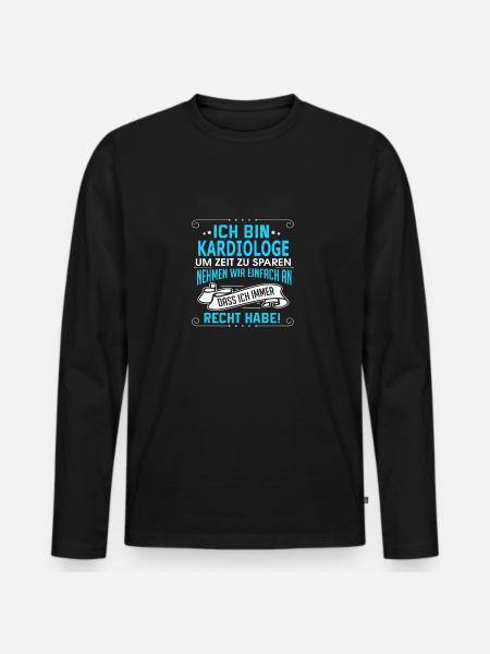 KARDIOLOGE - Männer Premium Bio Langarmshirt - Schwarz