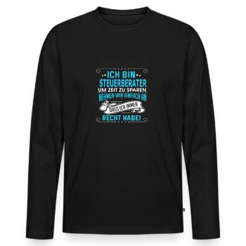 STEUERBERATER - Männer Premium Bio Langarmshirt - Schwarz - Vorne - Nico (187cm)