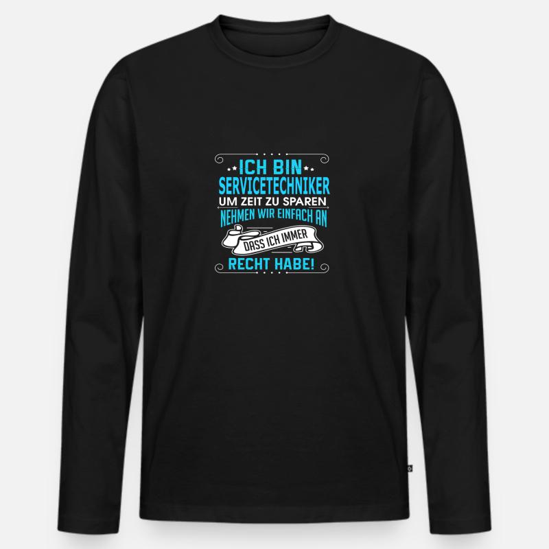 SERVICETECHNIKER - Männer Premium Bio Langarmshirt - Schwarz