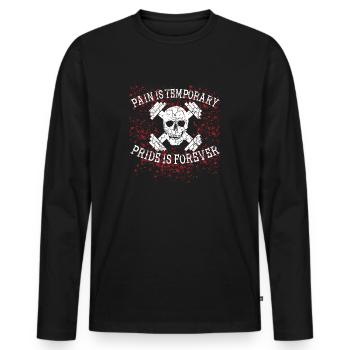 Pain temporary FITNESS shred bodybuilding - Men's Premium Organic Long Sleeve Shirt - black - Front - Nico (187cm)