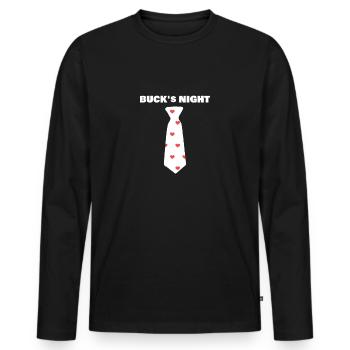 Bucks Night JGA bachelor party - Men's Premium Organic Long Sleeve Shirt - black - Front - Nico (187cm)