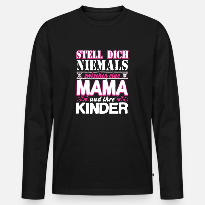 -Mama - Männer Premium Bio Langarmshirt - Schwarz