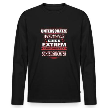 SCHIEDSRICHTER - Männer Premium Bio Langarmshirt - Schwarz - Vorne - Nico (187cm)