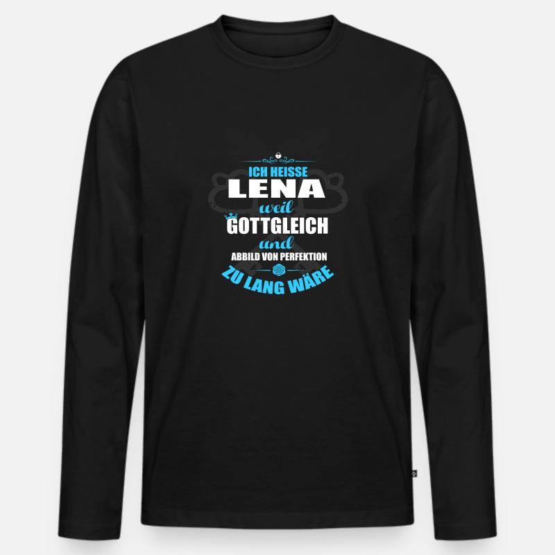 LENA-Geschenk - Männer Premium Bio Langarmshirt - Schwarz