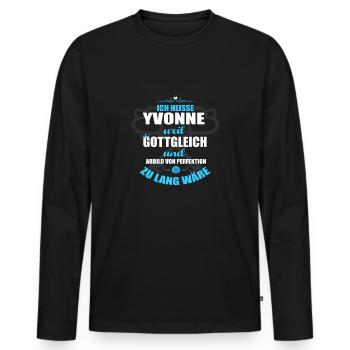 YVONNE -Geschenk - Männer Premium Bio Langarmshirt - Schwarz - Vorne - Nico (187cm)