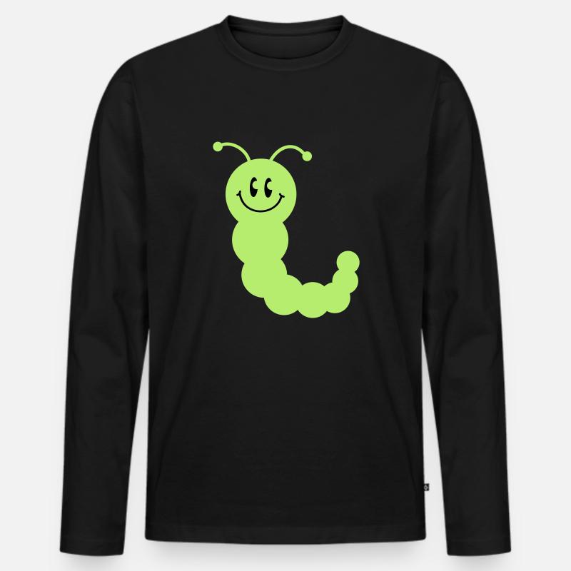 worm__c2 - Männer Premium Bio Langarmshirt - Schwarz