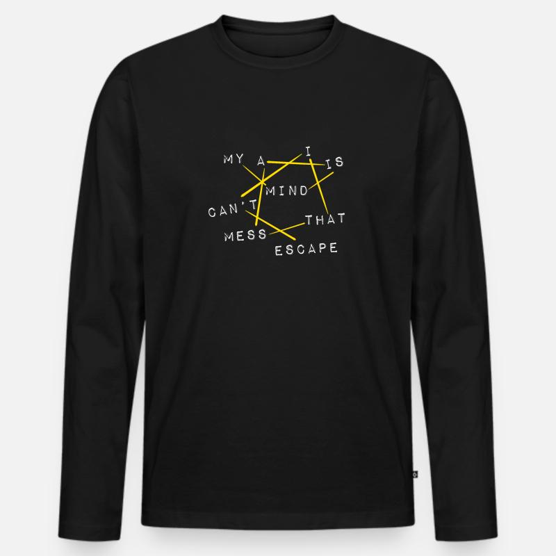 Verstand - Männer Premium Bio Langarmshirt - Schwarz