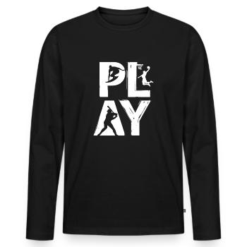 PLAY - Men's Premium Organic Long Sleeve Shirt - black - Front - Nico (187cm)